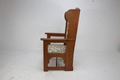 E G Punnett Attri. Probably by William Birch & Retailed by Goodyers. an Arts & Crafts Oak Wing Back Hall Armchair - Thumbnail 4