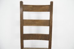 Heals. London. an Arts and Crafts Ladderback with Original Rush Seat - Thumbnail 5