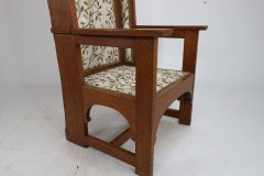E G Punnett Attri. Probably by William Birch & Retailed by Goodyers. an Arts & Crafts Oak Wing Back Hall Armchair - Thumbnail 10