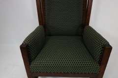 Liberty and Co, attributed, in the style of Leonard Wyburd. An Arts and Crafts oak wing back armchair - Thumbnail 13