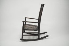 Liberty and Co. a Sweet Little Beech Stained and Original Cane Seated Rocking Chair - Thumbnail 4