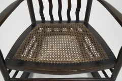 Liberty and Co. a Sweet Little Beech Stained and Original Cane Seated Rocking Chair - Thumbnail 8
