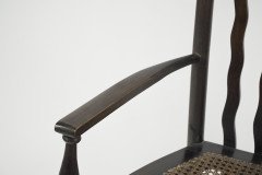 Liberty and Co. a Sweet Little Beech Stained and Original Cane Seated Rocking Chair - Thumbnail 9