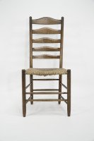 Manner of E Gimson. a Set of Three Lovely Quality Arts and Crafts Oak Ladderback Dining or Side Chairs - Thumbnail 4