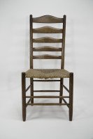 Manner of E Gimson. a Set of Three Lovely Quality Arts and Crafts Oak Ladderback Dining or Side Chairs - Thumbnail 6