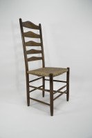 Manner of E Gimson. a Set of Three Lovely Quality Arts and Crafts Oak Ladderback Dining or Side Chairs - Thumbnail 7