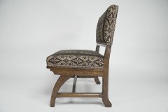 E. W. Pugin (Attributed) – Gothic Revival Oak Duet Chair with Wide Seat - Thumbnail 4