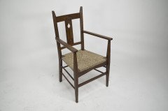 Liberty and Co attributed. A set of six Glasgow Style oak dining chairs - Thumbnail 13