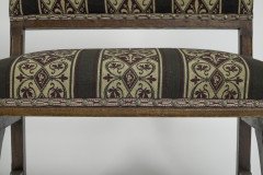 E. W. Pugin (Attributed) – Gothic Revival Oak Duet Chair with Wide Seat - Thumbnail 11