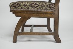 E. W. Pugin (Attributed) – Gothic Revival Oak Duet Chair with Wide Seat - Thumbnail 14