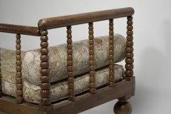 Philip Webb for Morris and Co Attributed. a Large Aesthetic Movement Bobbin Turned Satinwood Chaise Lounge - Thumbnail 5