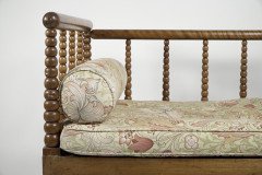 Philip Webb for Morris and Co Attributed. a Large Aesthetic Movement Bobbin Turned Satinwood Chaise Lounge - Thumbnail 7