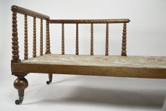 Philip Webb for Morris and Co Attributed. a Large Aesthetic Movement Bobbin Turned Satinwood Chaise Lounge - Thumbnail 10