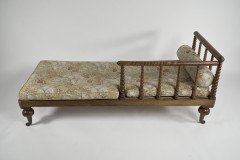 Philip Webb for Morris and Co Attributed. a Large Aesthetic Movement Bobbin Turned Satinwood Chaise Lounge - Thumbnail 18
