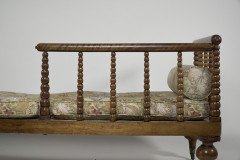Philip Webb for Morris and Co Attributed. a Large Aesthetic Movement Bobbin Turned Satinwood Chaise Lounge - Thumbnail 19