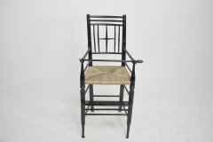 Liberty & Co. An Argyle Aesthetic Movement ebonized rush seat child's high chair - Thumbnail 2