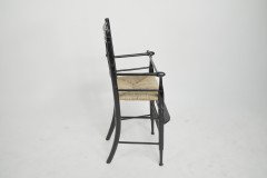 Liberty & Co. An Argyle Aesthetic Movement ebonized rush seat child's high chair - Thumbnail 4