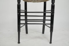 Liberty & Co. An Argyle Aesthetic Movement ebonized rush seat child's high chair - Thumbnail 10