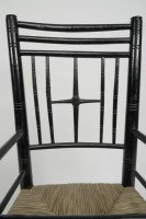 Liberty & Co. An Argyle Aesthetic Movement ebonized rush seat child's high chair - Thumbnail 6