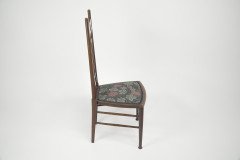 E G Punnett for Liberty & Co. a Walnut Side Chair with Inlaid Floral Decoration. - Thumbnail 4