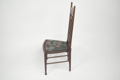 E G Punnett for Liberty & Co. a Walnut Side Chair with Inlaid Floral Decoration. - Thumbnail 5