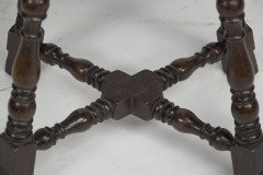 An Aesthetic Movement Elm Stool with a ' S' Handle, and a Wild Grain to the Seat. - Thumbnail 11