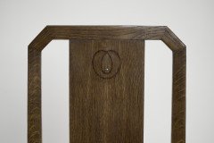 M. H. Baillie Scott. a Period Arts and Crafts Oak Side Chair with Canted Corners - Thumbnail 6