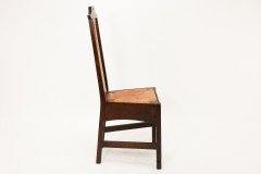 An Arts and Crafts Liberty style oak floral inlaid side chair - Thumbnail 4