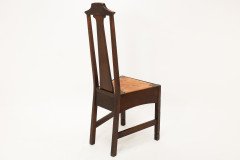 An Arts and Crafts Liberty style oak floral inlaid side chair - Thumbnail 17