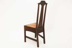 An Arts and Crafts Liberty style oak floral inlaid side chair - Thumbnail 15