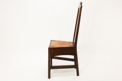 An Arts and Crafts Liberty style oak floral inlaid side chair - Thumbnail 5