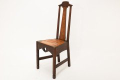 An Arts and Crafts Liberty style oak floral inlaid side chair - Thumbnail 3