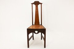 An Arts and Crafts Liberty style oak floral inlaid side chair - Thumbnail 2
