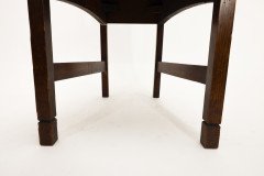 An Arts and Crafts Liberty style oak floral inlaid side chair - Thumbnail 14