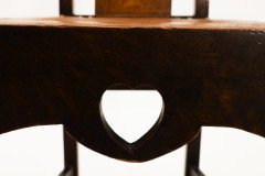 An Arts and Crafts Liberty style oak floral inlaid side chair - Thumbnail 13