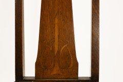 An Arts and Crafts Liberty style oak floral inlaid side chair - Thumbnail 9