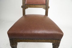 Charles Bevan Attributed. a Gothic Revival Side Chair with Scroll Carvings - Thumbnail 11