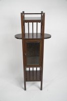 An Anglo-Japanese style mahogany side cabinet of slender form with brass sabots - Thumbnail 2