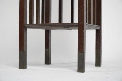 An Anglo-Japanese style mahogany side cabinet of slender form with brass sabots - Thumbnail 14