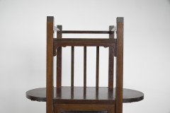 An Anglo-Japanese style mahogany side cabinet of slender form with brass sabots - Thumbnail 6