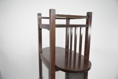 An Anglo-Japanese style mahogany side cabinet of slender form with brass sabots - Thumbnail 8