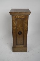 An Aesthetic Movement Satin Birch Bedside Cabinet with a Central Walnut Handle - Thumbnail 2