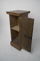 An Aesthetic Movement Satin Birch Bedside Cabinet with a Central Walnut Handle - Thumbnail 4
