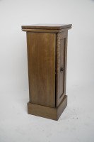 An Aesthetic Movement Satin Birch Bedside Cabinet with a Central Walnut Handle - Thumbnail 6
