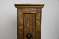 An Aesthetic Movement Satin Birch Bedside Cabinet with a Central Walnut Handle - Thumbnail 12