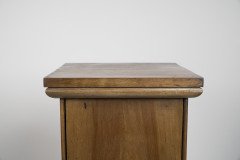 An Aesthetic Movement Satin Birch Bedside Cabinet with a Central Walnut Handle - Thumbnail 13