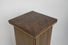 An Aesthetic Movement Satin Birch Bedside Cabinet with a Central Walnut Handle - Thumbnail 14