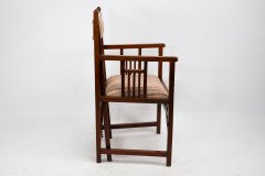 Bombay Art Furnishing Est. an Anglo- Japanese Walnut Armchair with a Double Back Leg - Thumbnail 3