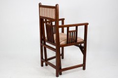 Bombay Art Furnishing Est. an Anglo- Japanese Walnut Armchair with a Double Back Leg - Thumbnail 4