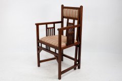 Bombay Art Furnishing Est. an Anglo- Japanese Walnut Armchair with a Double Back Leg - Thumbnail 8